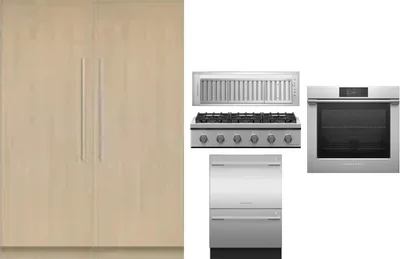 6 Piece Package Includes Refrigerator, Freezer, Cooktop, Wall Oven, Hood And Dishwasher